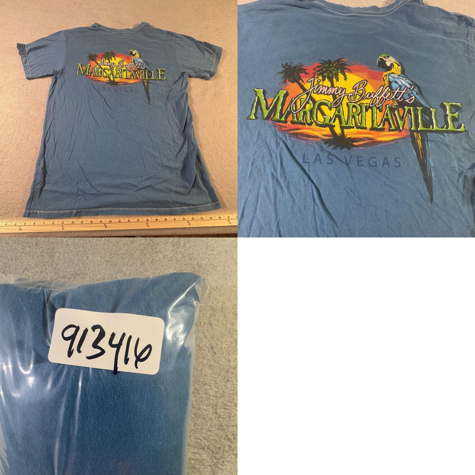 Vintage VINTAGE Margaritaville T-Shirt Men Large Blue Parrot Graphic Las Vegas Sunset Crew Neck Summer Size US L / EU 52-54 / 3 - 8 Thumbnail