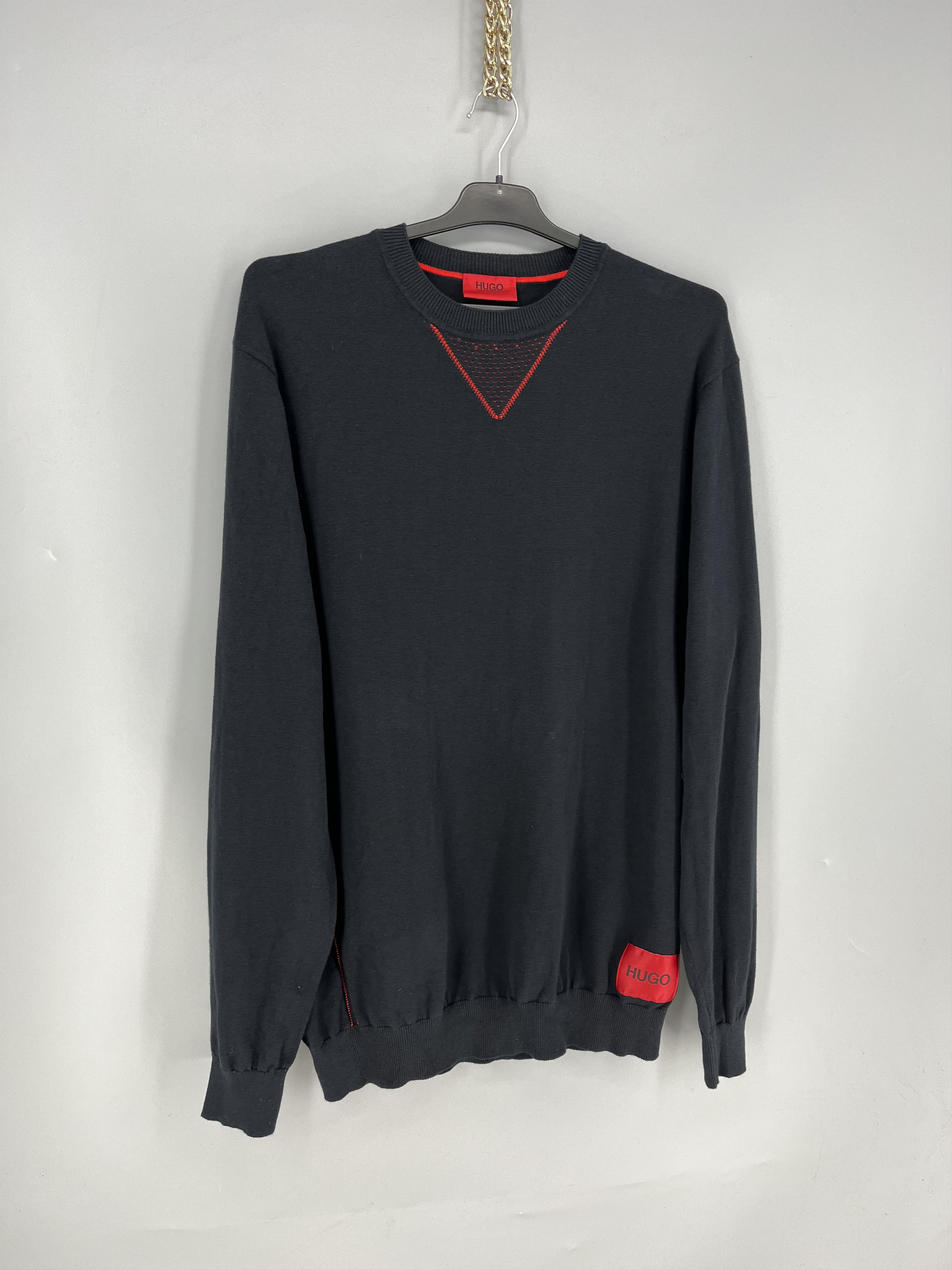 Hugo Boss HUGO BOSS Sdorito Sweater XL Black Red 100% Cotton Size US XL / EU 56 / 4 - 2 Thumbnail