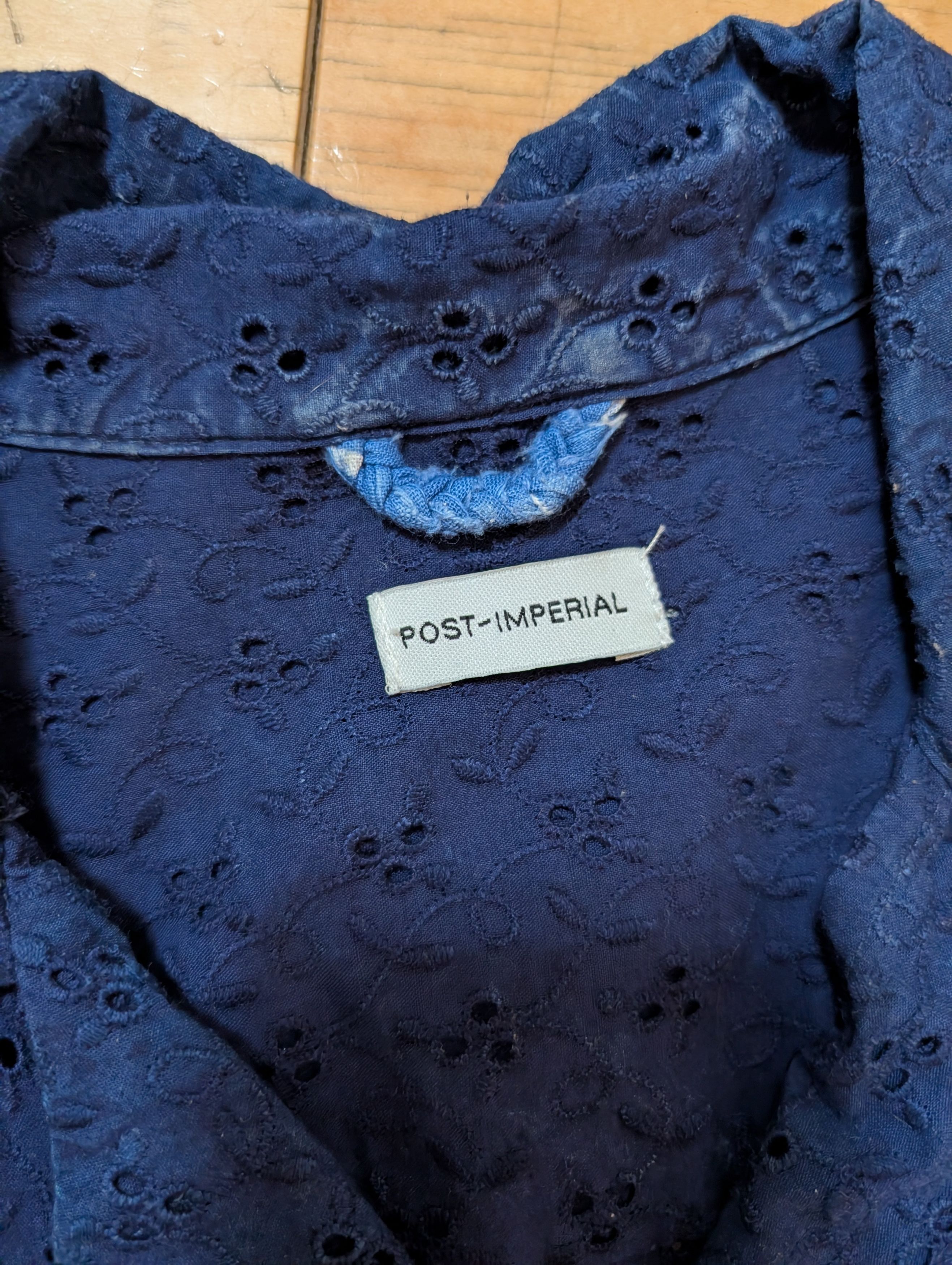 Post-Imperial Post-Imperial Camp Collar Navy Shirt Large L Size US L / EU 52-54 / 3 - 3 Thumbnail