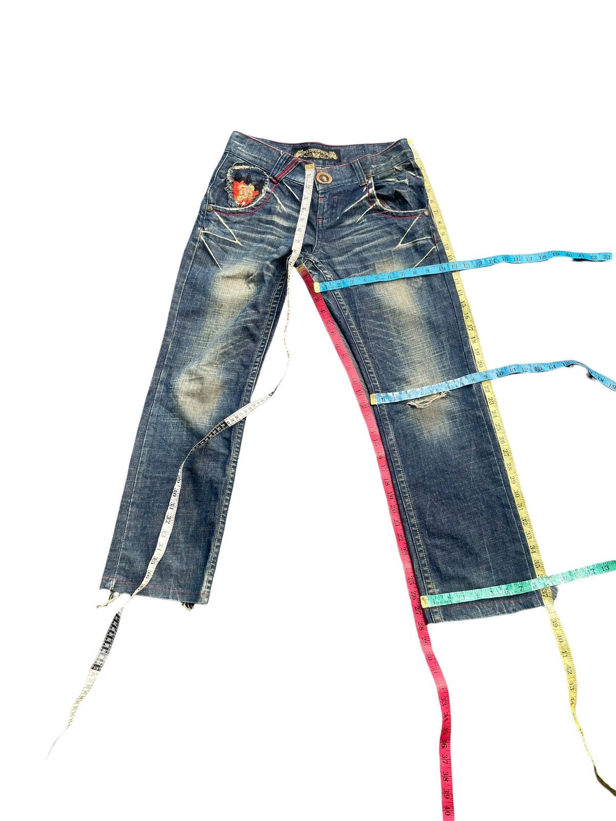 Japanese Brand Red Pepper Emboiderey Denim Size 31" - 13 Thumbnail