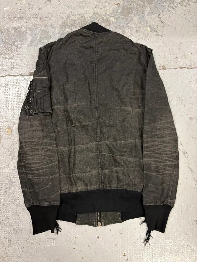 Giorgio Brato 2000s Giorgio Brato Black Faded Distressed Leather Bomber Jacket Size US M / EU 48-50 / 2 - 6 Thumbnail