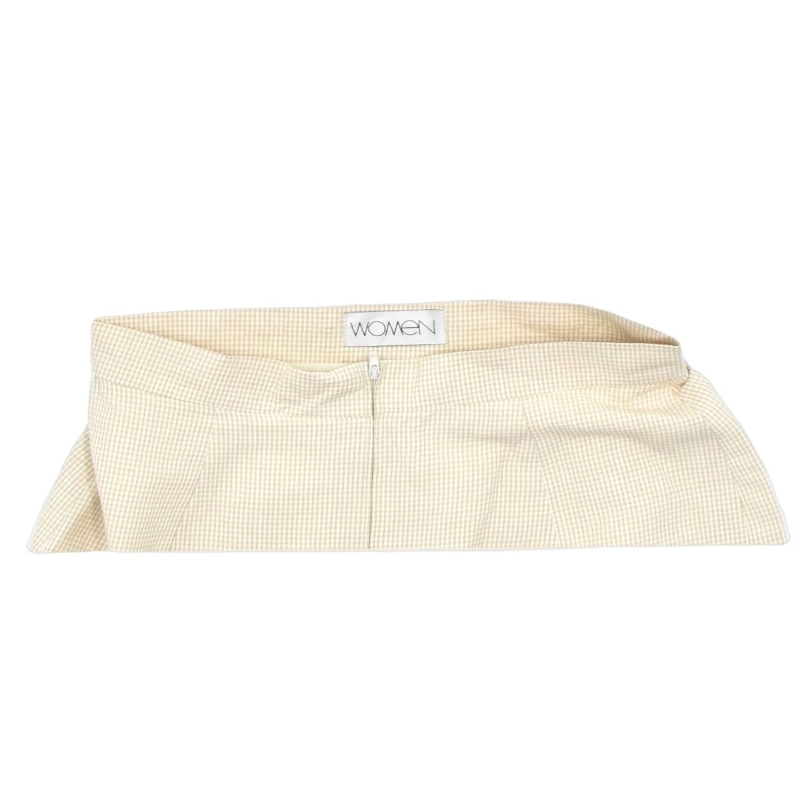 Vintage WOMEN Womens Pencil Skirt Beige Check Viscose Small EU 38 W26 Size 28" / US 6 / IT 42 - 4 Thumbnail