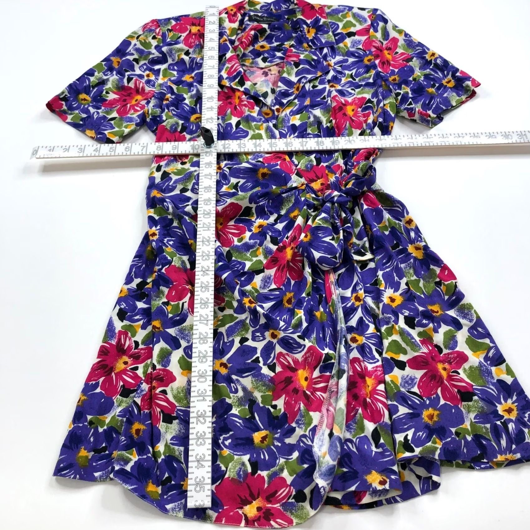 Vintage Jamie Brooke Med Dress Short A-Line V-Neck Rayon Padded Faux Wrap Geometric Vintage VTG No N/A Womens Size M / US 6-8 / IT 42-44 - 6 Thumbnail