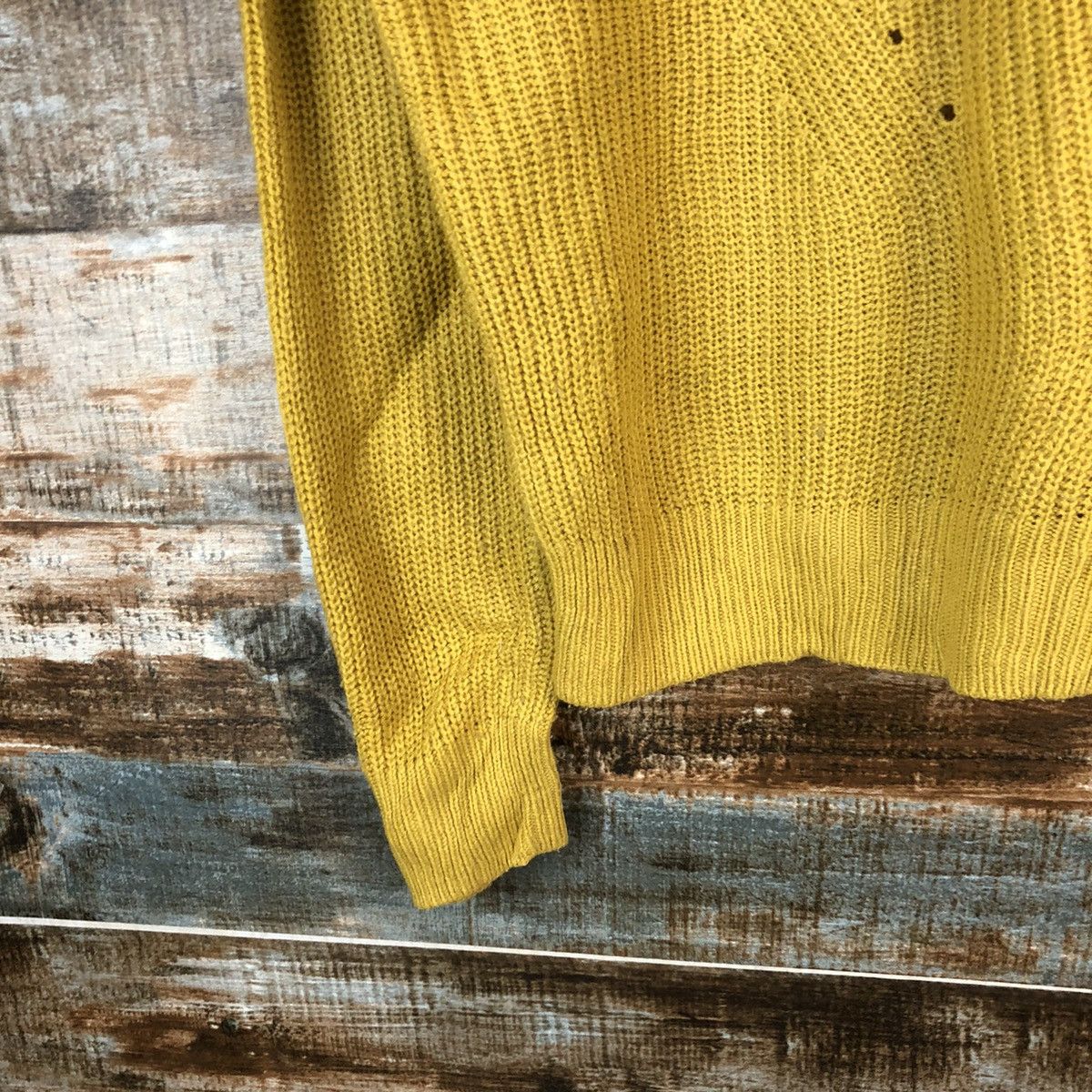 GU × Homespun Knitwear GU japan art Mustard plain sweatshirt Knitwear #A1503 Size M / US 6-8 / IT 42-44 - 7 Thumbnail