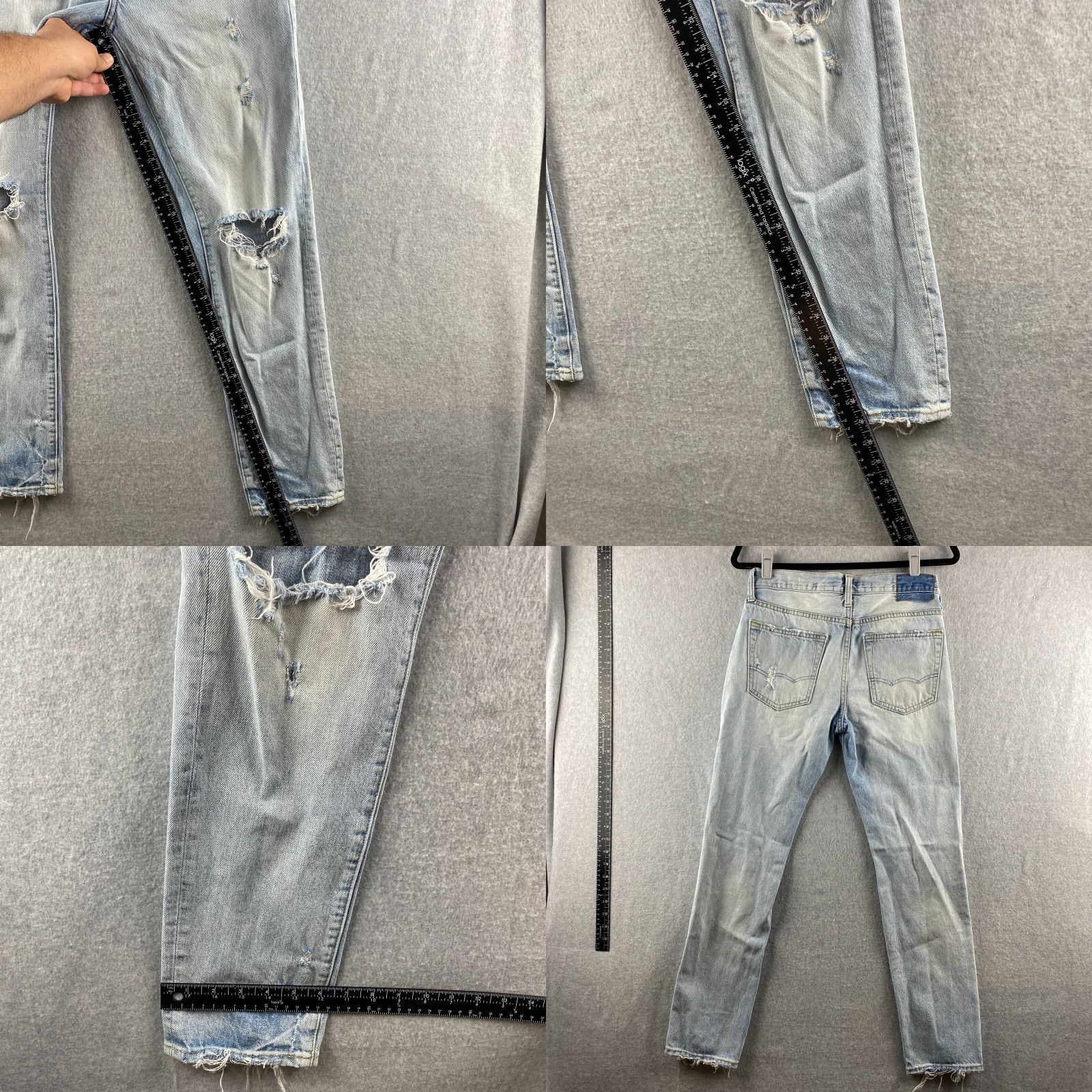 American Eagle Outfitters American Eagle Jeans Mens 28 X 30 Blue Light Wash Distressed Relaxed Straight Size US 28 / EU 44 - 9 Thumbnail