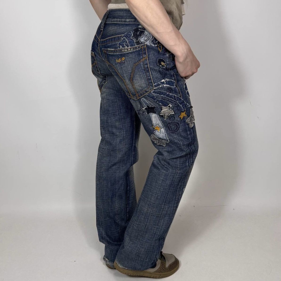 Miss Sixty Vintage Y2K Miss Sixty Japanese Patchwork Style Retro Jeans Size 29" - 3 Thumbnail