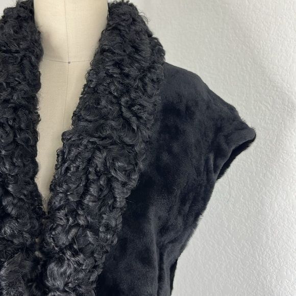 Drome DROMe Reversible Tie Gillet Belted Fur Leather Vest Black Size S / US 4 / IT 40 - 2 Thumbnail