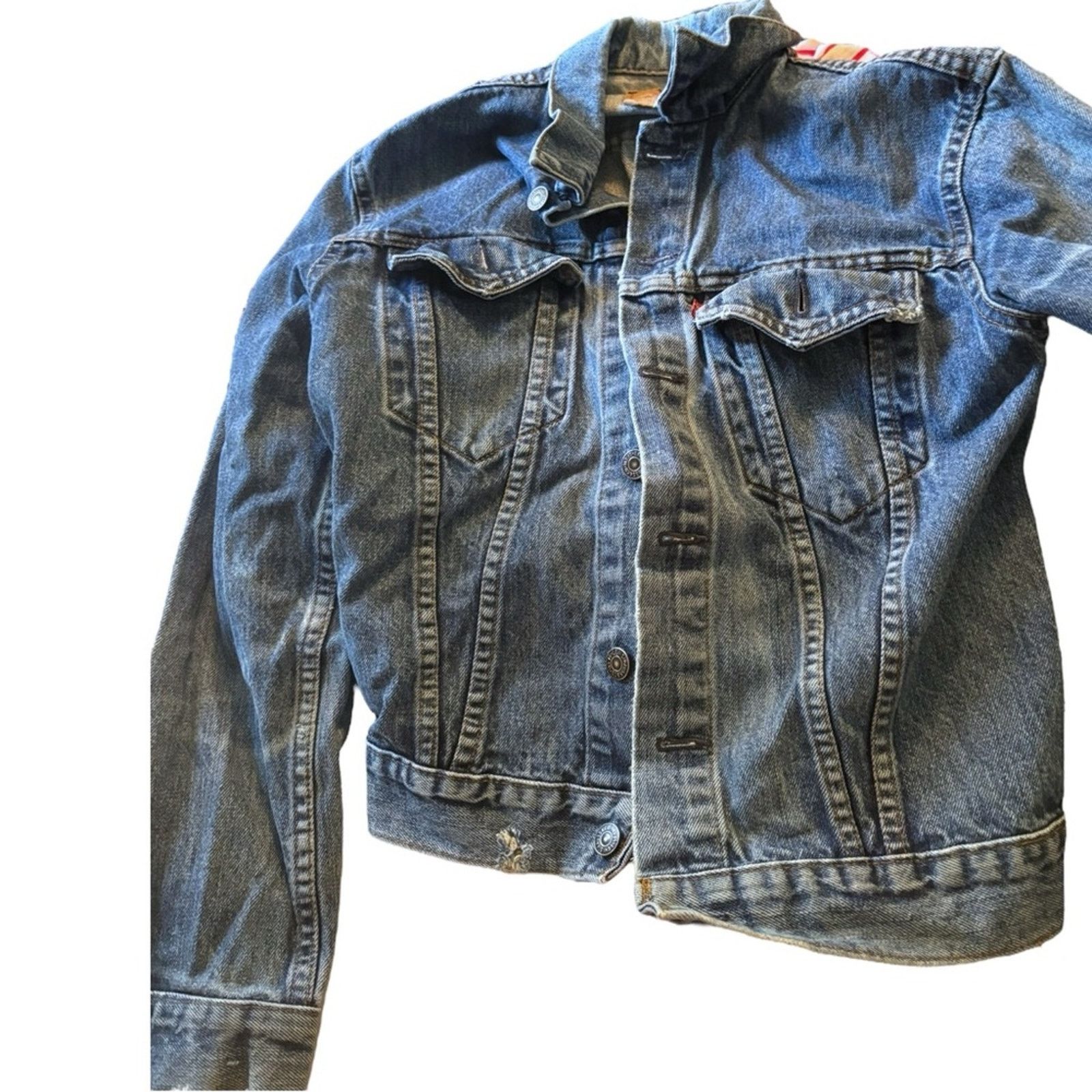 Levi's Vintage 80s Levis Denim Blue Jean TRUCKER Jacket Size S / US 4 / IT 40 - 1 Thumbnail