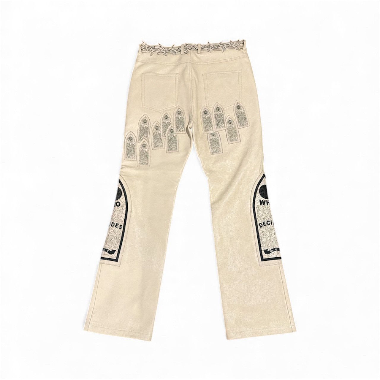 Who Decides War Who Decides War Patched Leather Arch Embroidered Pants Size US 36 / EU 52 - 2 Thumbnail