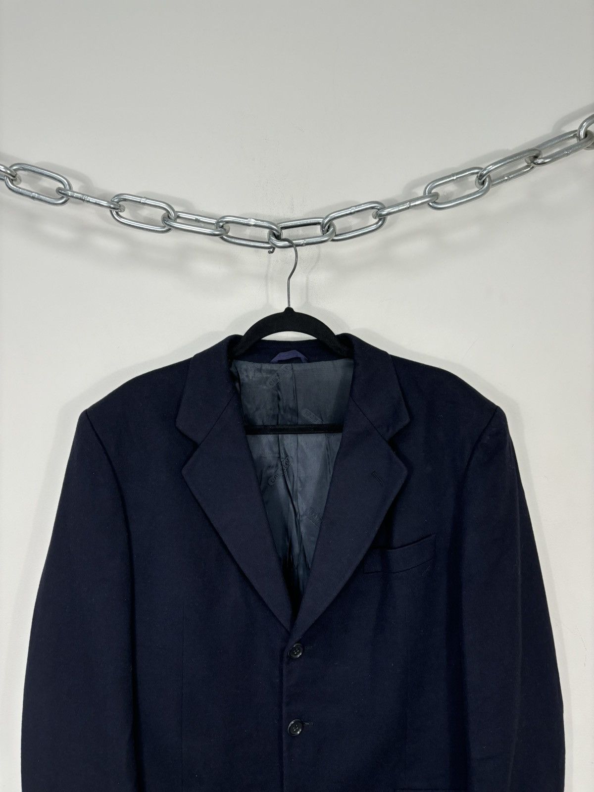 Vintage Vintage Cacharel Men’s Navy Blue Luxury Wool Blazer Jacket Size 44R - 4 Thumbnail