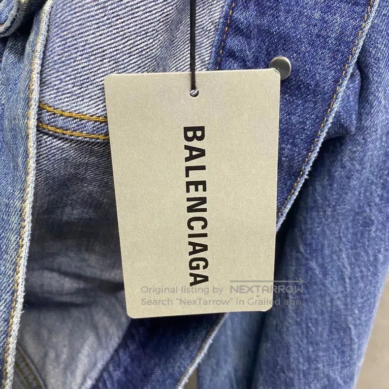 Balenciaga Balenciaga Blue Logo Denim Jacket. Size US S / EU 44-46 / 1 - 4 Thumbnail