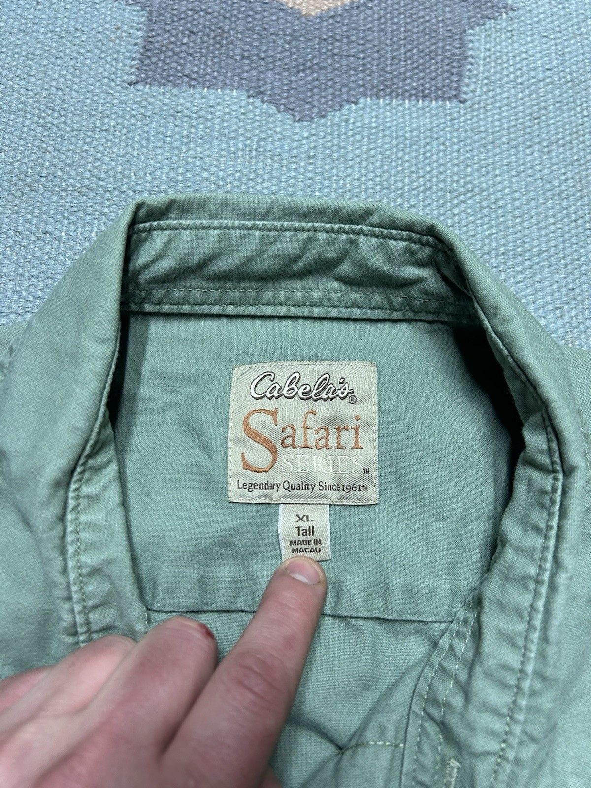 Vintage Vtg cabelas button shirt safari hikin fishing cotton XL tall Size US XL / EU 56 / 4 - 3 Thumbnail