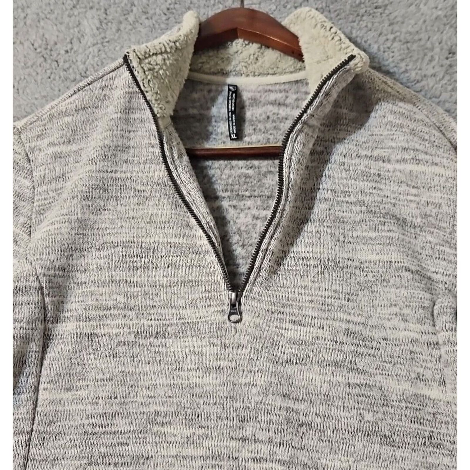 Vintage KUHL Women XL Alaska 1/4 Zip Gray Pullover Shearling Trim 4210 Size XL / US 12-14 / IT 48-50 - 2 Thumbnail