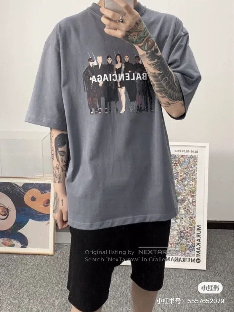 Balenciaga Balenciaga Haze blue band logo short-sleeve Size US M / EU 48-50 / 2 - 9 Thumbnail