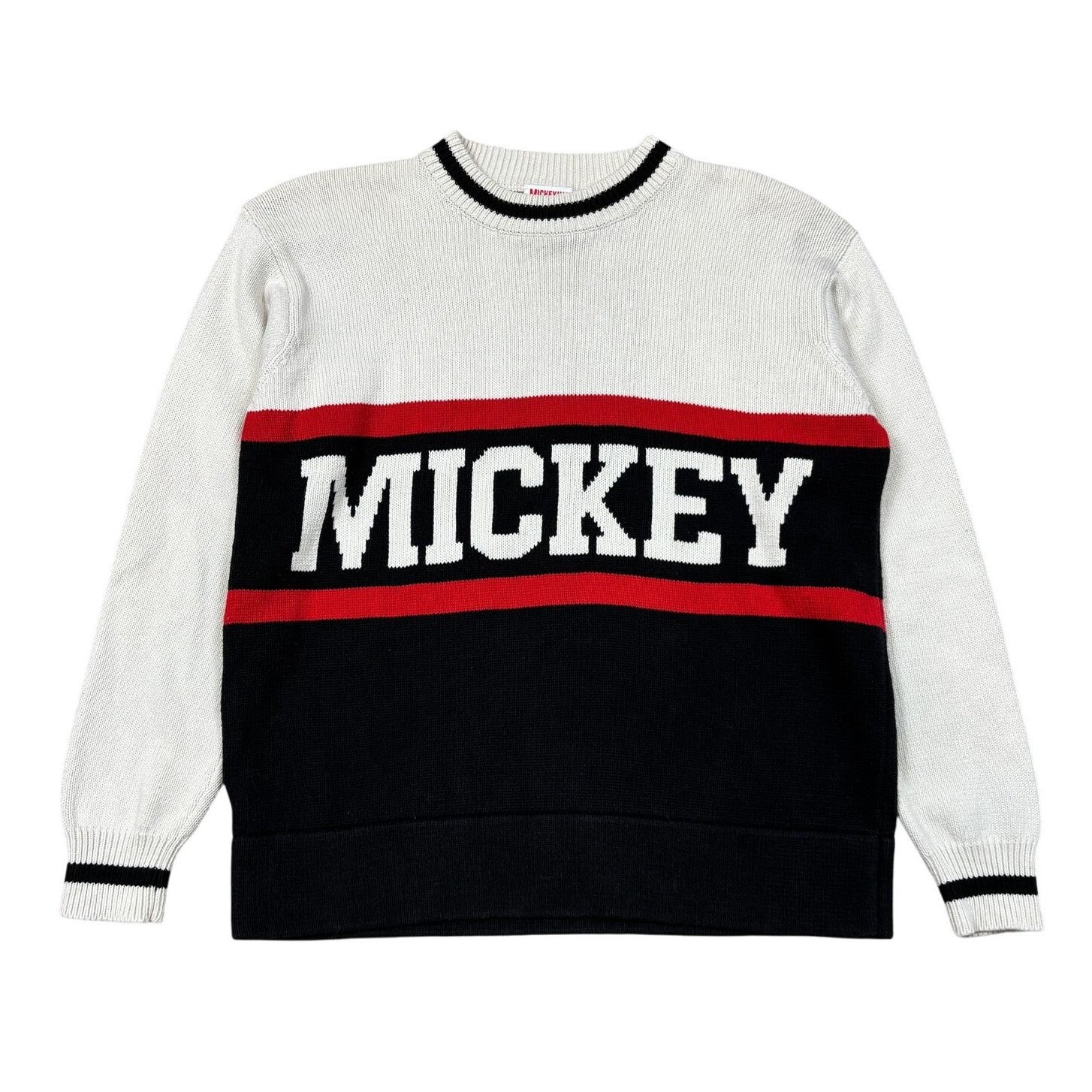 Mickey Inc × Vintage Vintage Mickey Mouse Knit College Sweater Men's Small Size US S / EU 44-46 / 1 - 1 Thumbnail