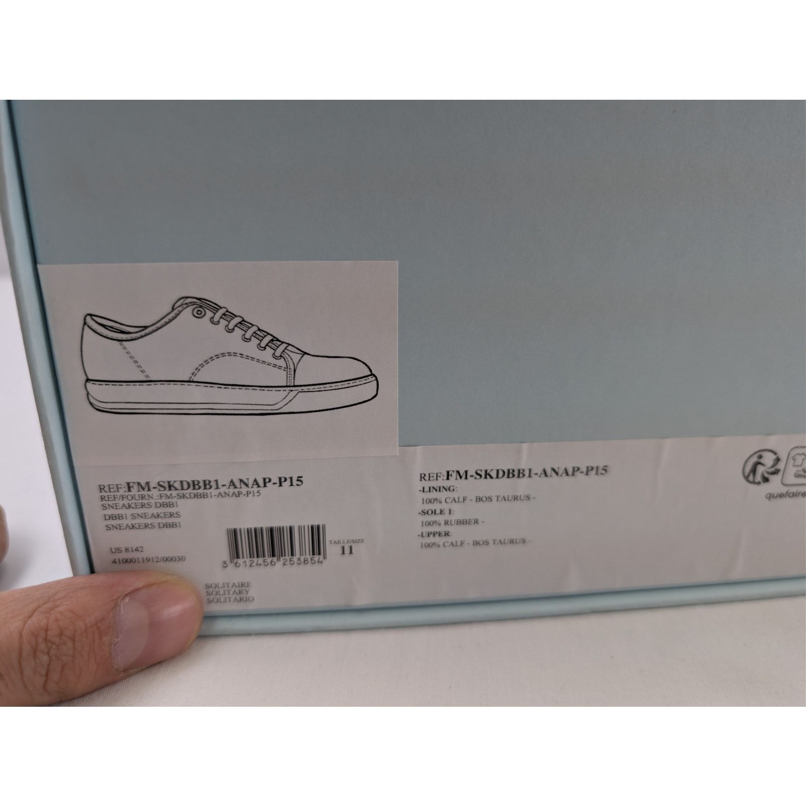 Lanvin o1rshd1 DBB1 Sneakers Shoe in Brown/White Size US 11 / EU 44 - 20 Thumbnail