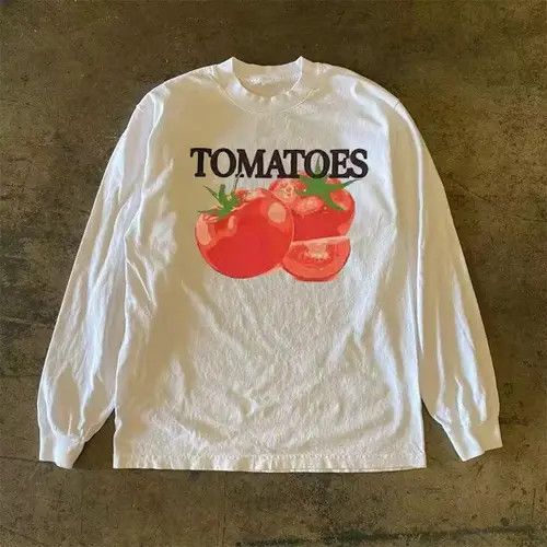 Japanese Brand × Vintage White casual retro tomato print long sleeve tee Size US L / EU 52-54 / 3 - 3 Thumbnail