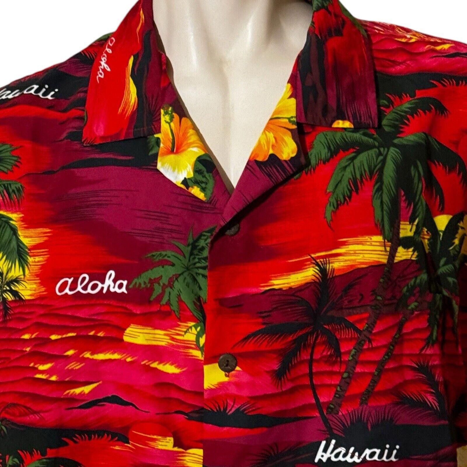 Designer Vintage Red Aloha Print Hawaiian Shirt Sz 3XL Size US XXL / EU 58 / 5 - 3 Thumbnail