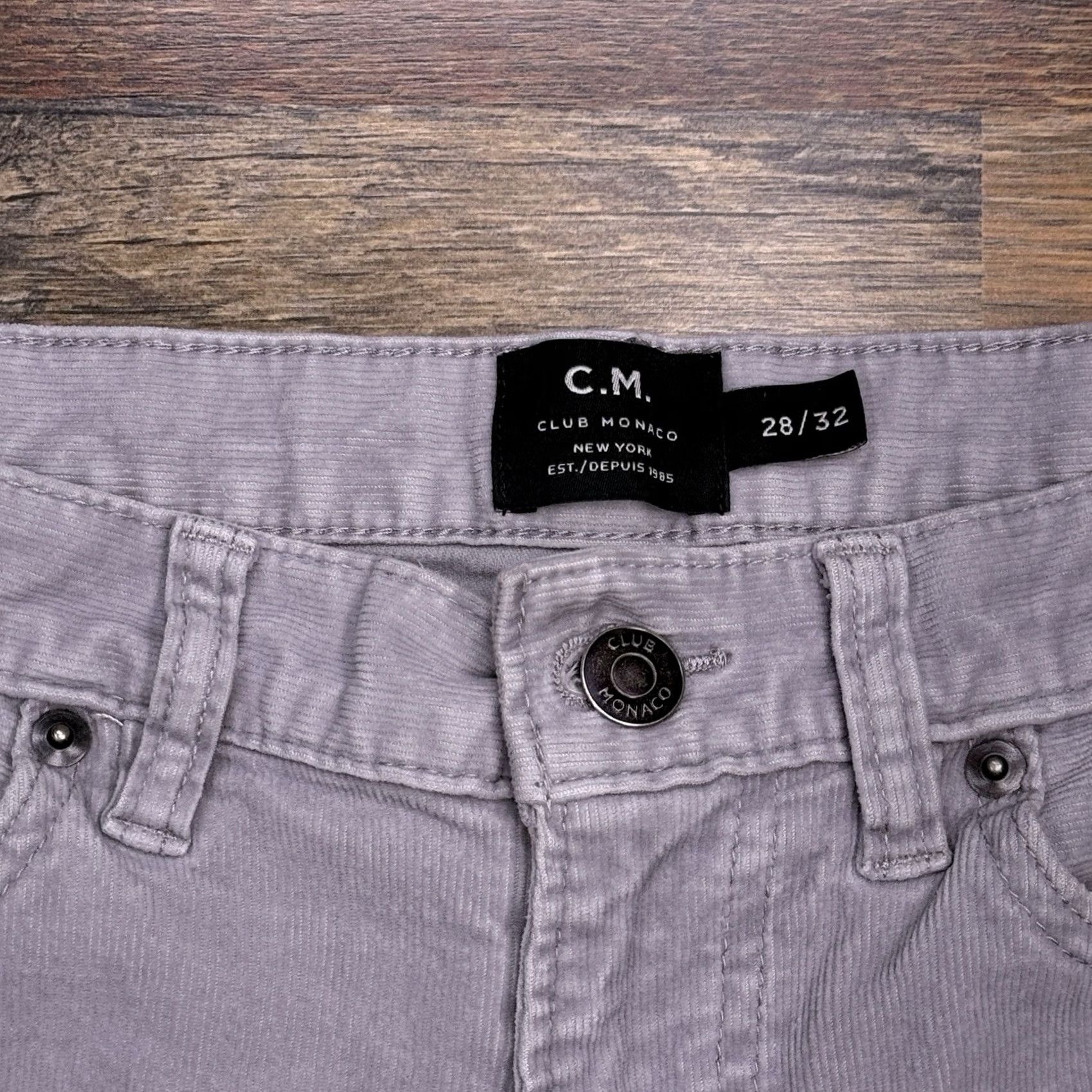 Club Monaco Club Monaco Jeans Corduroy Mens 28x32 Gray Low Rise Stretch Jeans Size US 28 / EU 44 - 4 Thumbnail