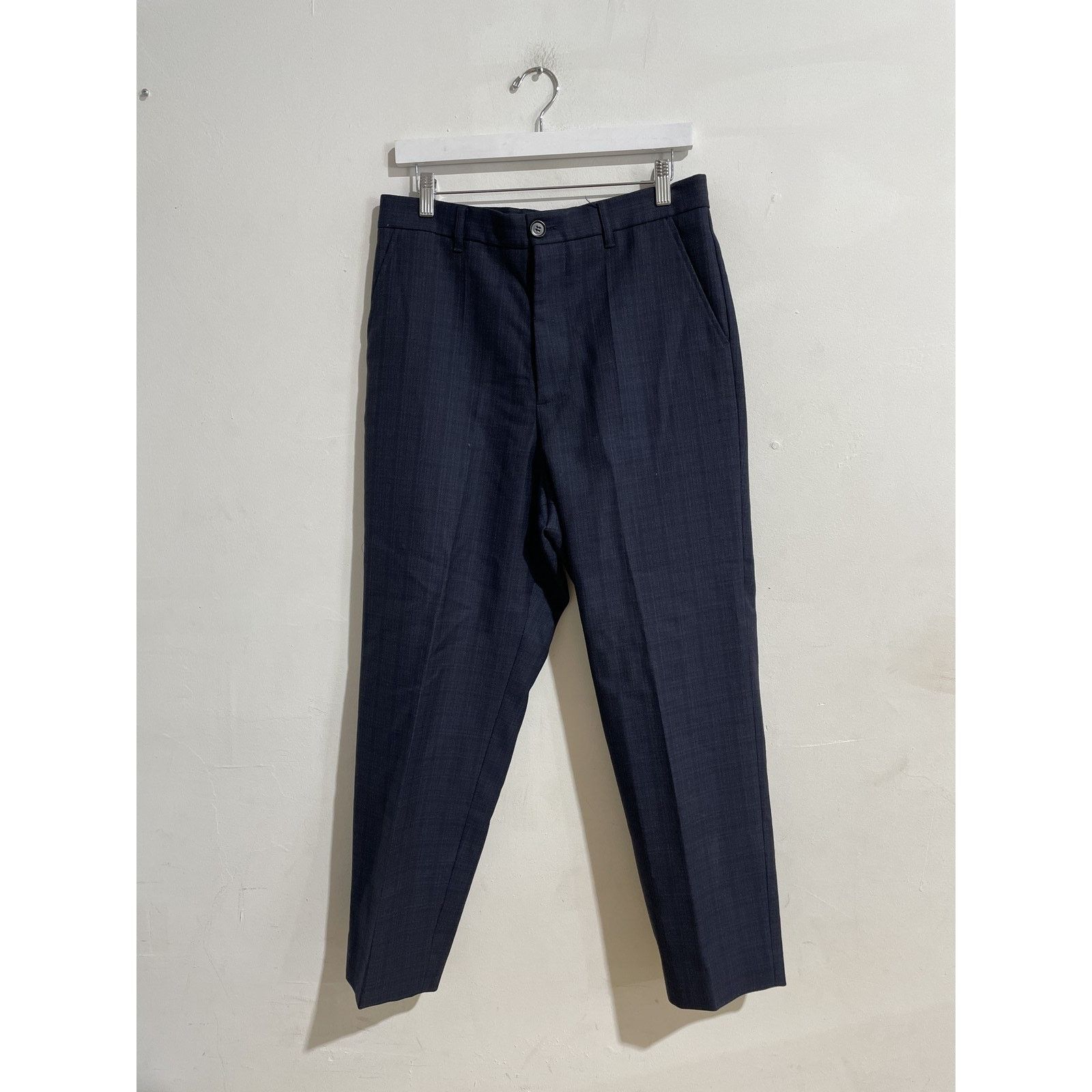 Marni MARNI BLUE WOOL CROPPED TROUSERS SIZE 32 PREOWNED Size US 32 / EU 48 - 1 Thumbnail