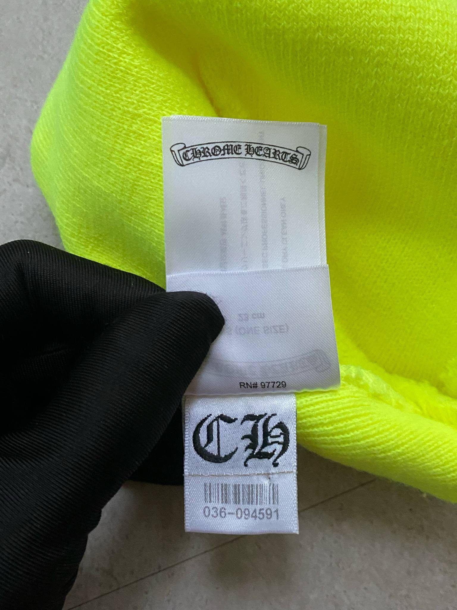 Chrome Hearts Chrome Hearts stacked +CHROME HEARTS+ beanie neon lime Size ONE SIZE - 2 Thumbnail