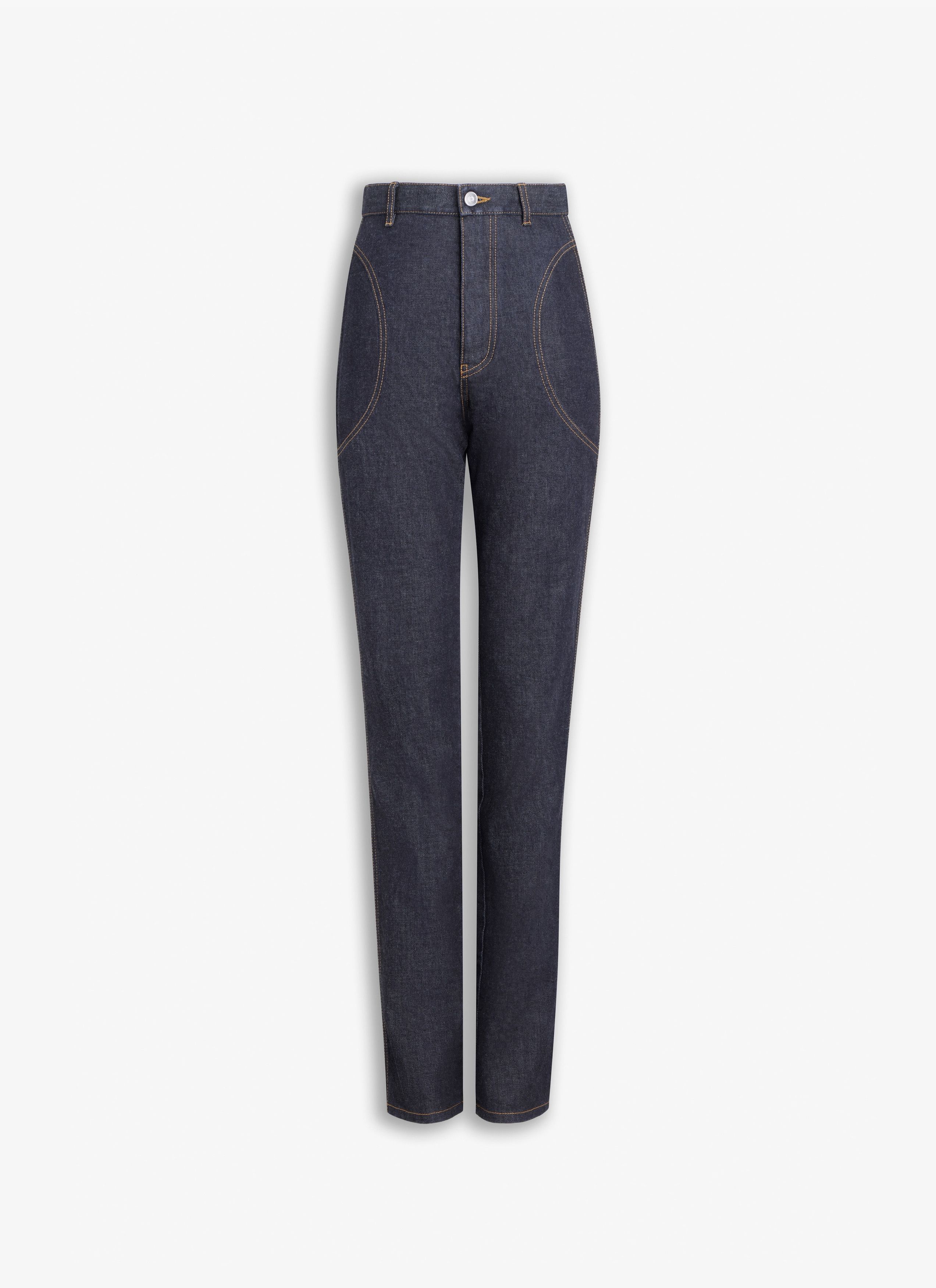 Alaia o1s22i1n0225 Hi-waisted Slim Fit Jeans in Blue Size 27" / US 4 / IT 40 - 1 Thumbnail