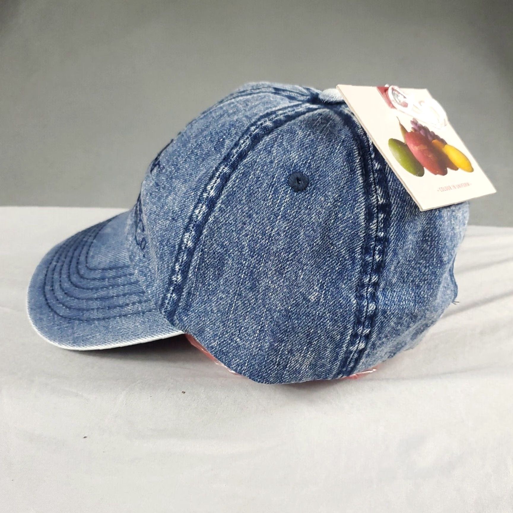 Vintage CAT Denim Baseball Cap Adjustable Mens Size M Blue Classic Sports Size ONE SIZE - 2 Thumbnail