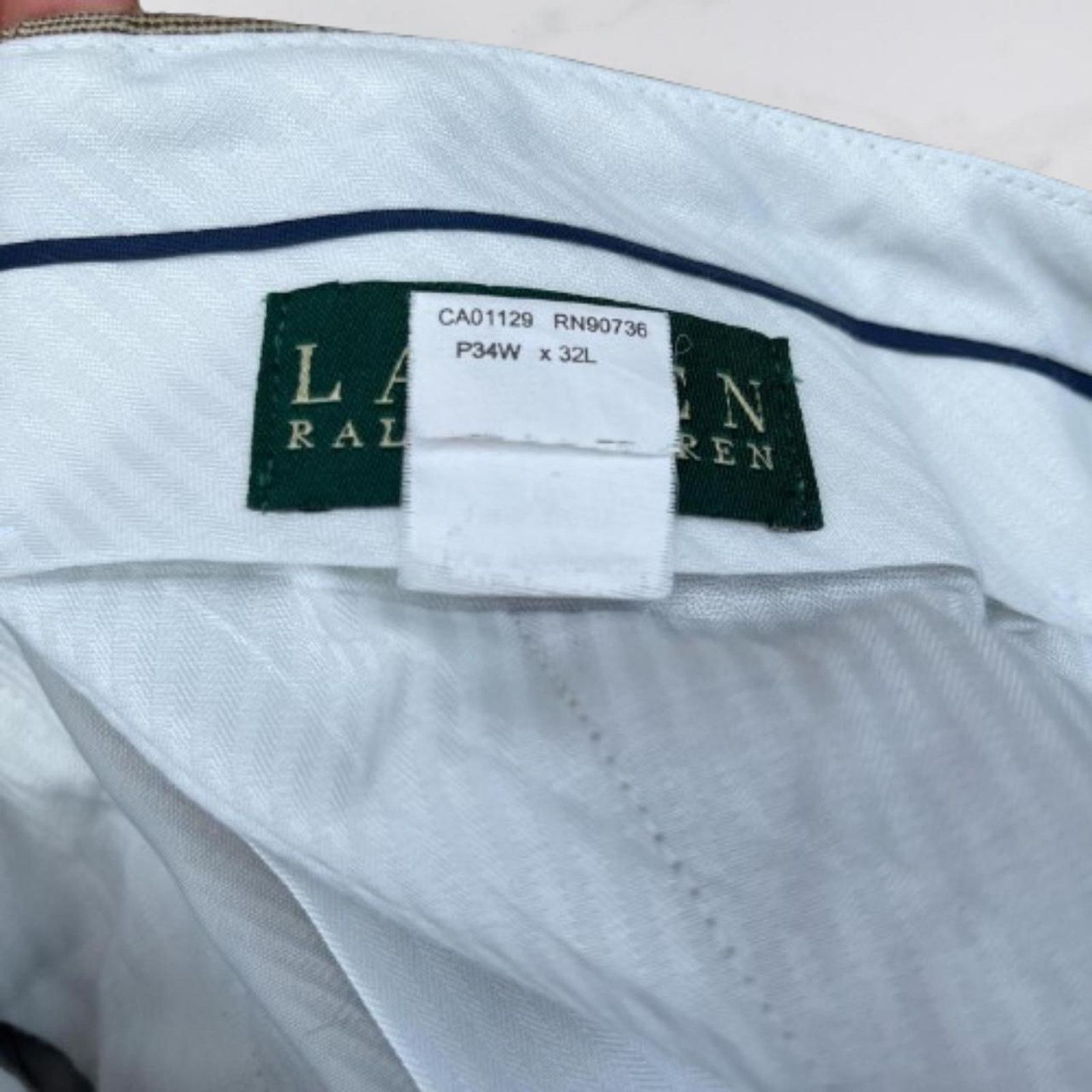 Polo Ralph Lauren VTG beige checkered trouser dress pants by Polo Ralph Lauren Size US 34 / EU 50 - 5 Thumbnail