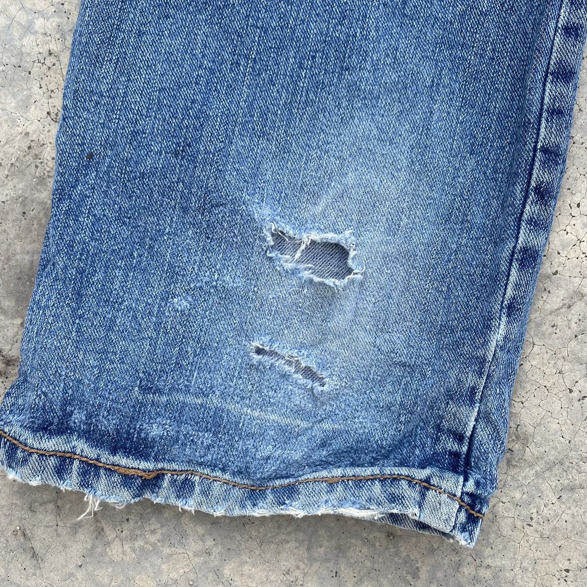 Japanese Brand Morgan Homme Y2K Archive Distressed Buttoned Denim Jeans Size 34" / US 12 / IT 48 - 17 Thumbnail