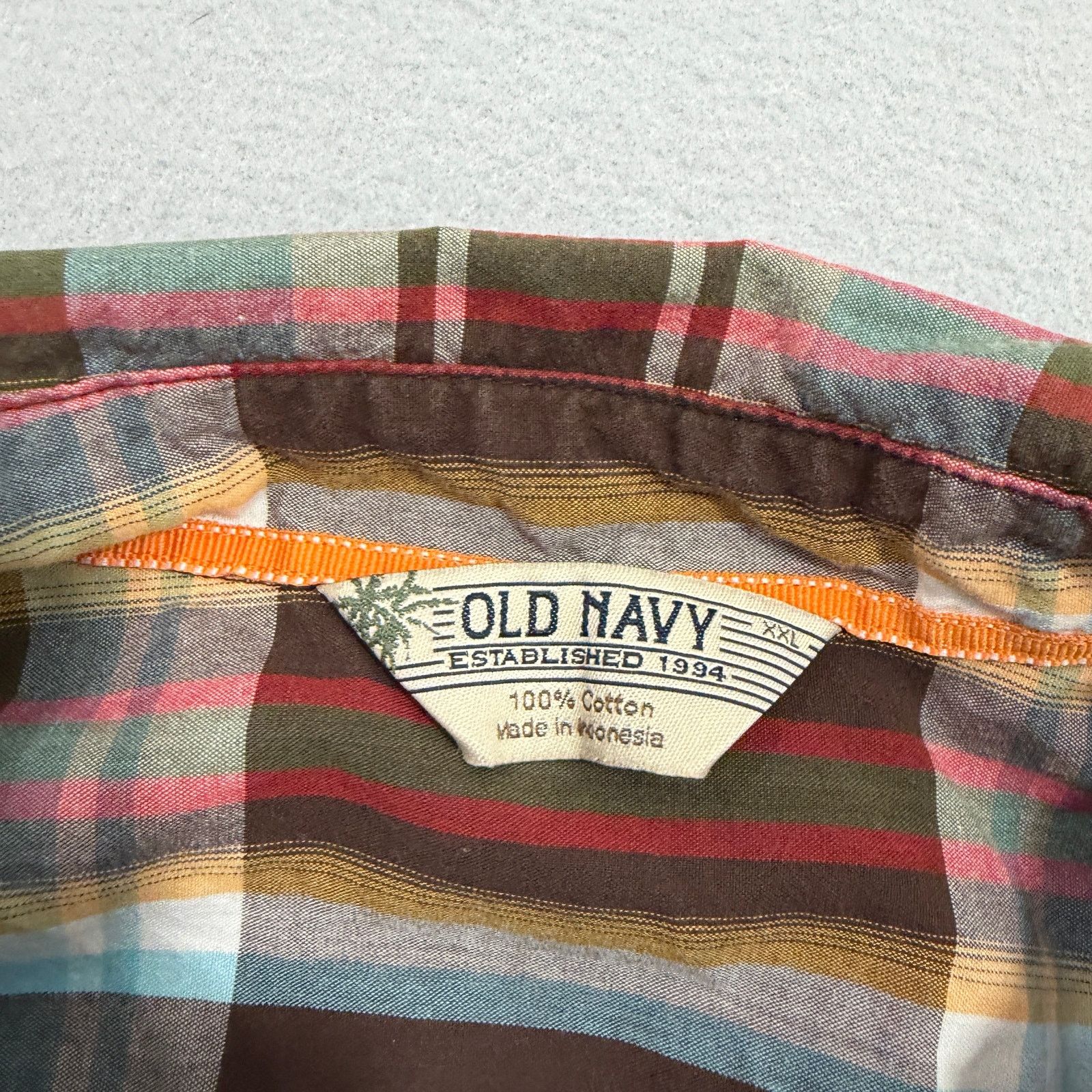 Old Navy Vintage Old Navy Plaid Short Sleeve Button Shirt 2XL Surfer Size US XXL / EU 58 / 5 - 4 Thumbnail