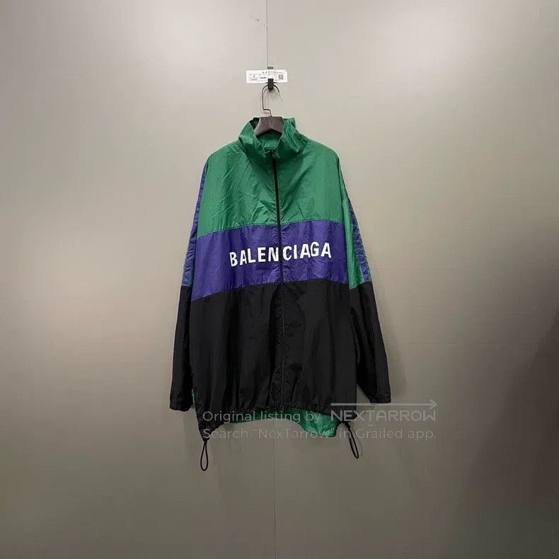 Balenciaga Color-Blocked Logo Tracksuit Jacket