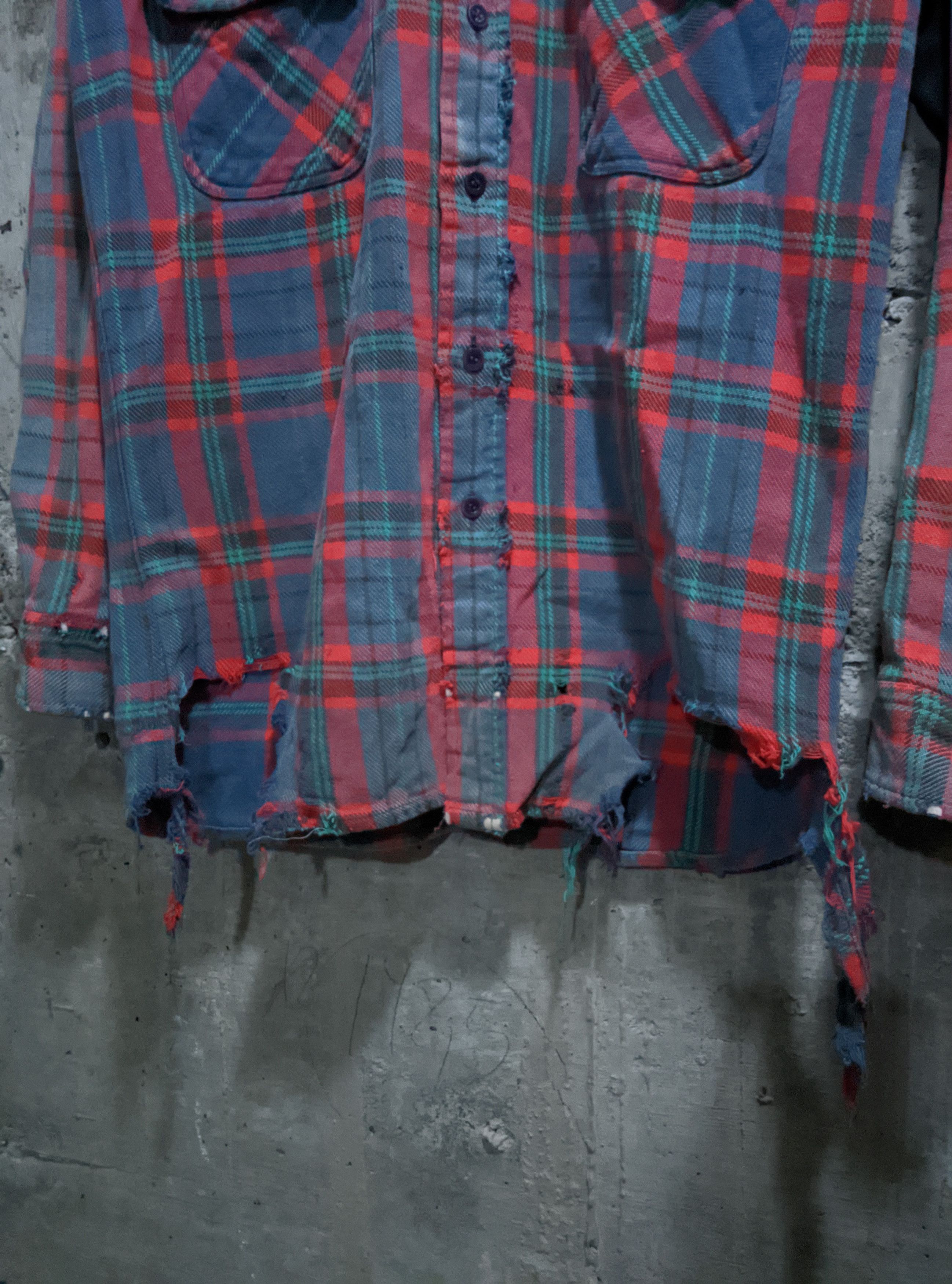 Vintage Vintage 70s thrashed flannel distressed sun faded erd Size US M / EU 48-50 / 2 - 10 Thumbnail