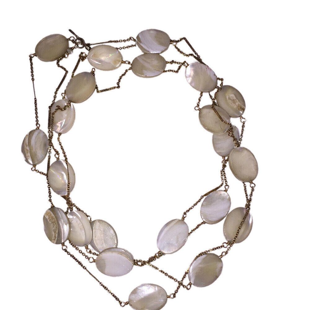 Designer Artisan Reconstructed Gold Filled Shell Flapper Necklace Size ONE SIZE - 4 Thumbnail