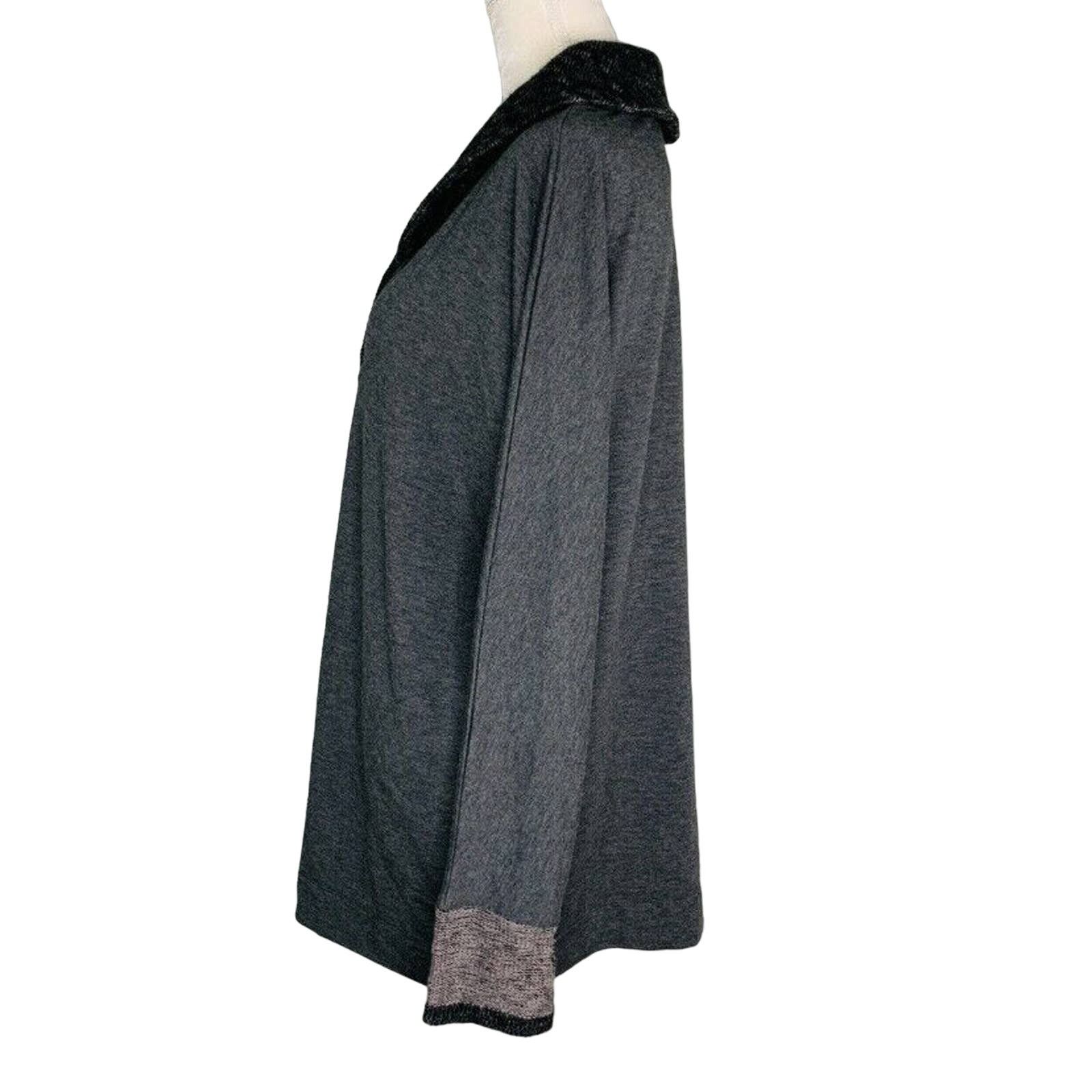 Other Soft Surroundings Gray Tunic Top M Gray LS Soft Pockets Size M / US 6-8 / IT 42-44 - 10 Thumbnail