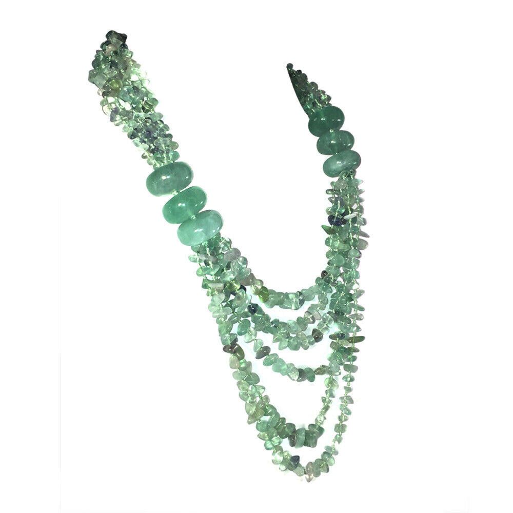 Designer Green Fluorite Bead Multi Stranded Necklace Size ONE SIZE - 2 Thumbnail