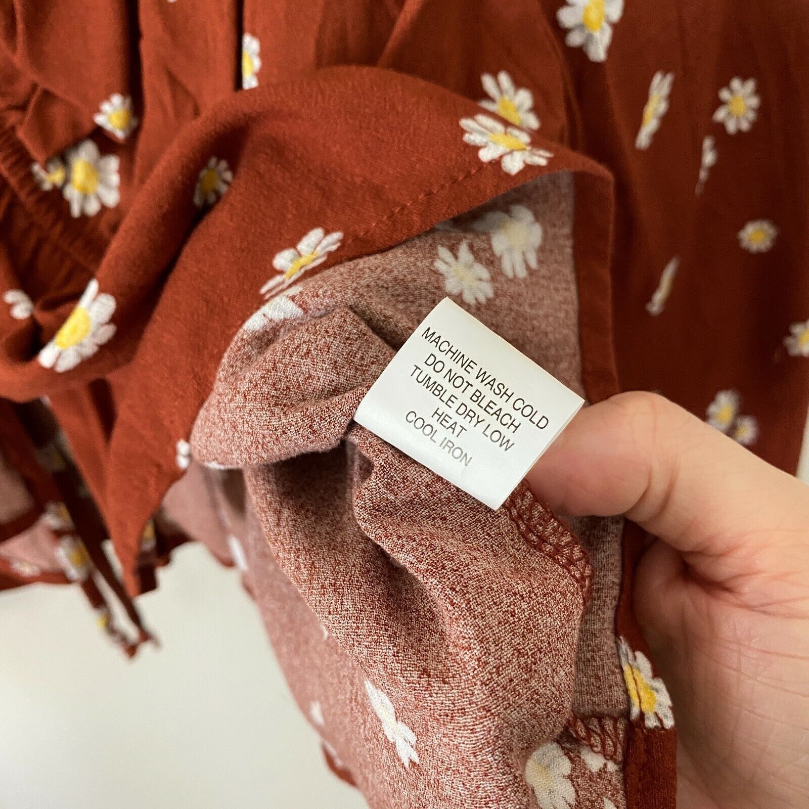 Pacsun PACSUN Rust Brown Floral Off Shoulder Crop Peasant Top Med Size M / US 6-8 / IT 42-44 - 5 Thumbnail