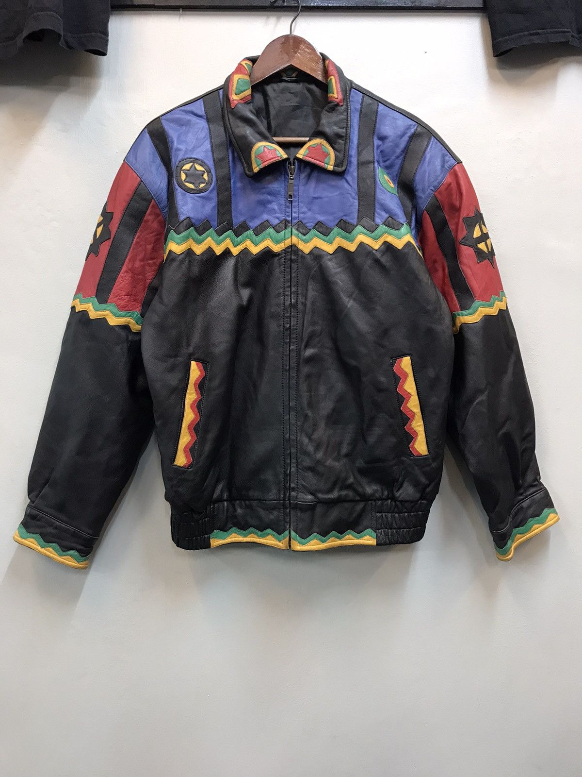 Vintage 80s 203 American Red Indian Style Full Leather fashion Jacket