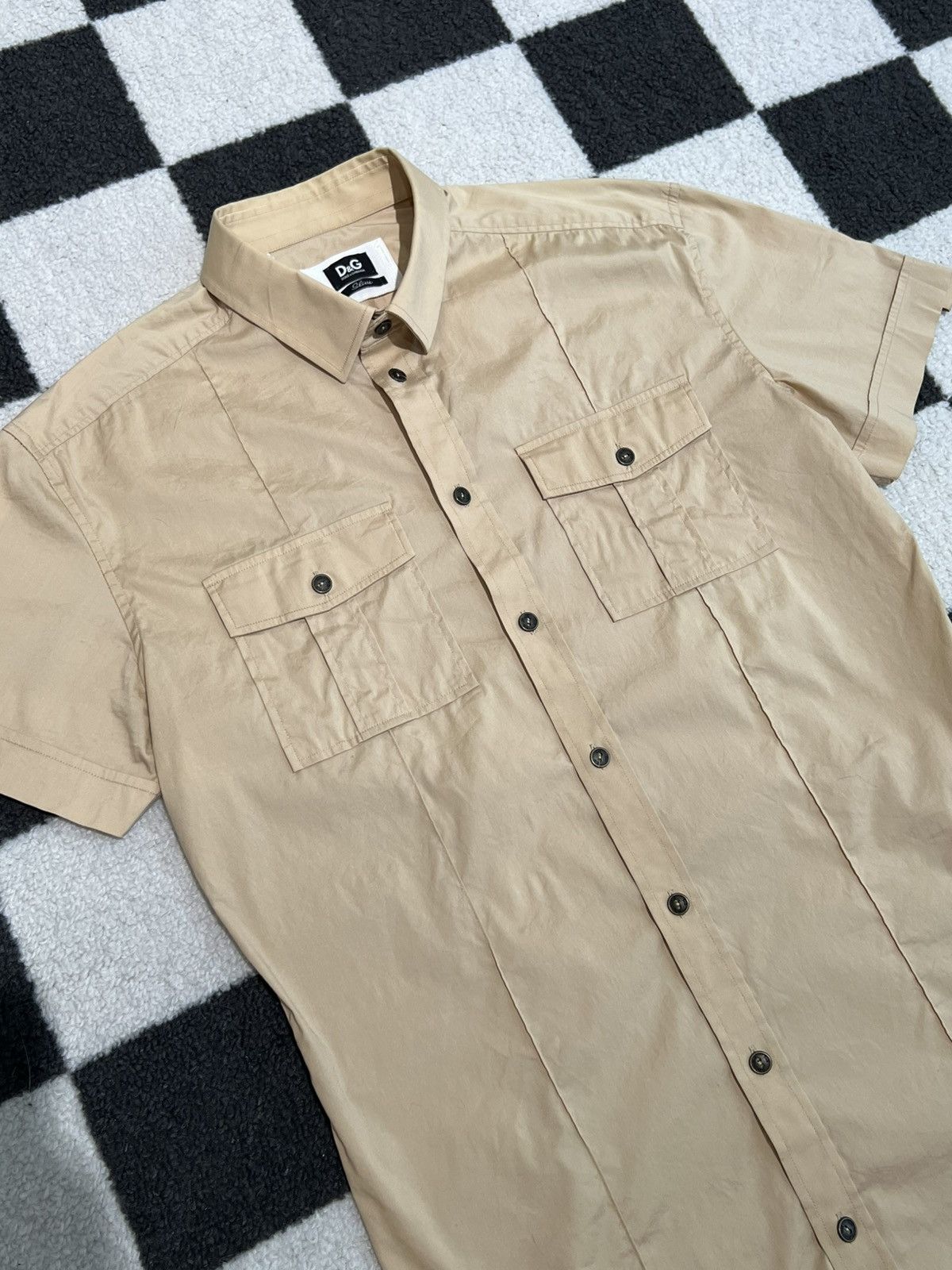 Dolce & Gabbana D&G Utility Dolce & Gabanna Beige Slim Shirt Size US L / EU 52-54 / 3 - 3 Thumbnail