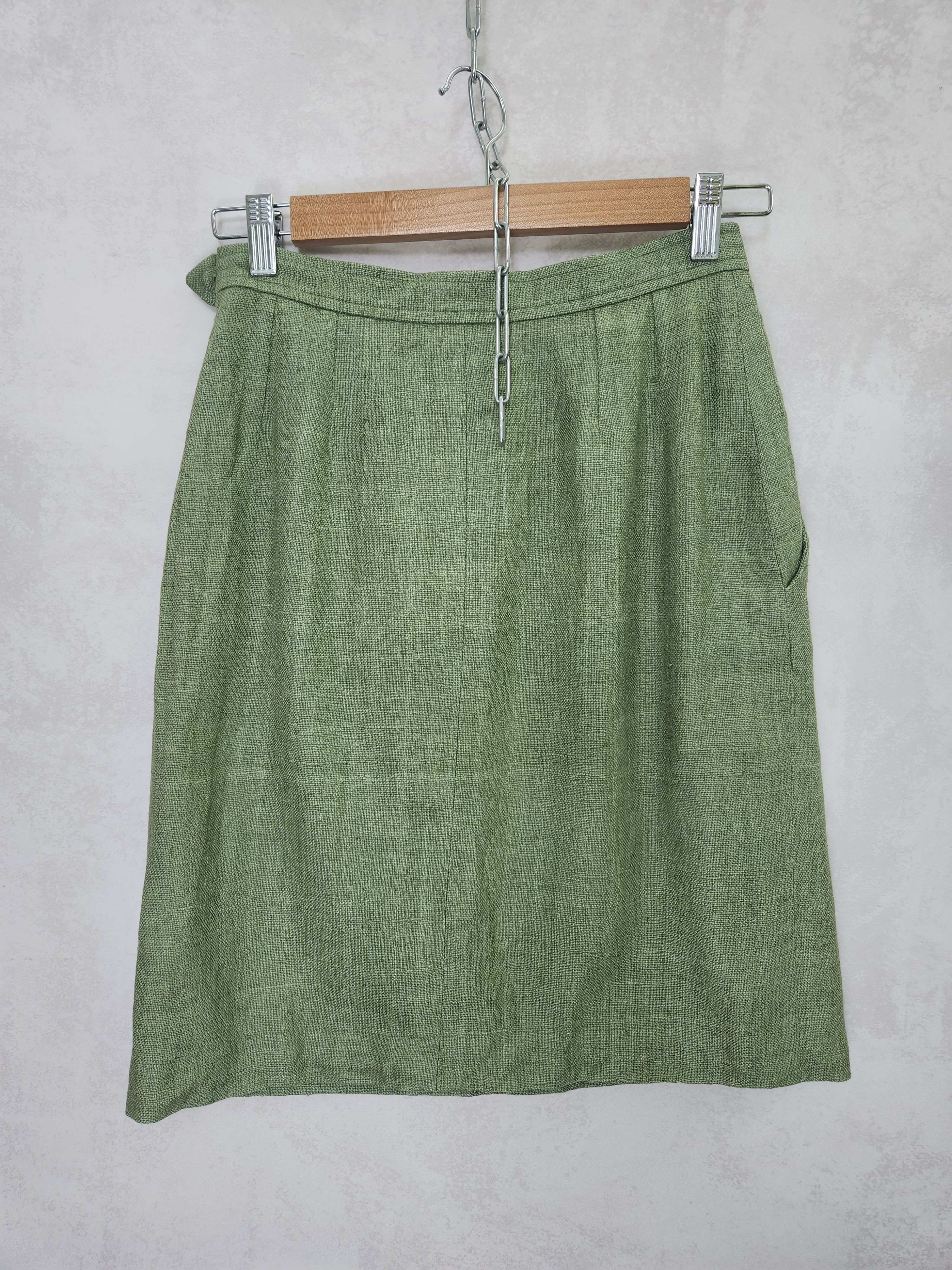 Yves Saint Laurent Vintage 80s Yves Saint Laurent rive gauche green skirt Size 26" / US 2 / IT 38 - 5 Thumbnail