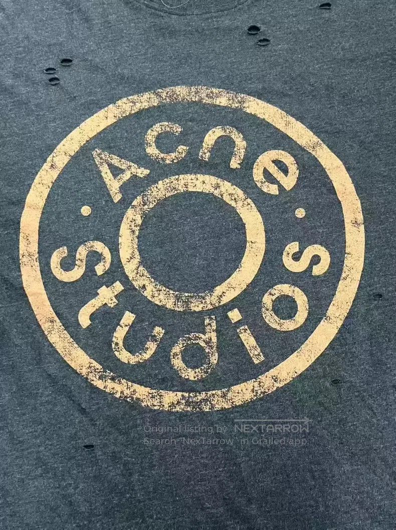 Acne Studios Acne Studios Ripped Design Circular Logo Pattern Short Sle Size US XXS / EU 40 - 3 Thumbnail