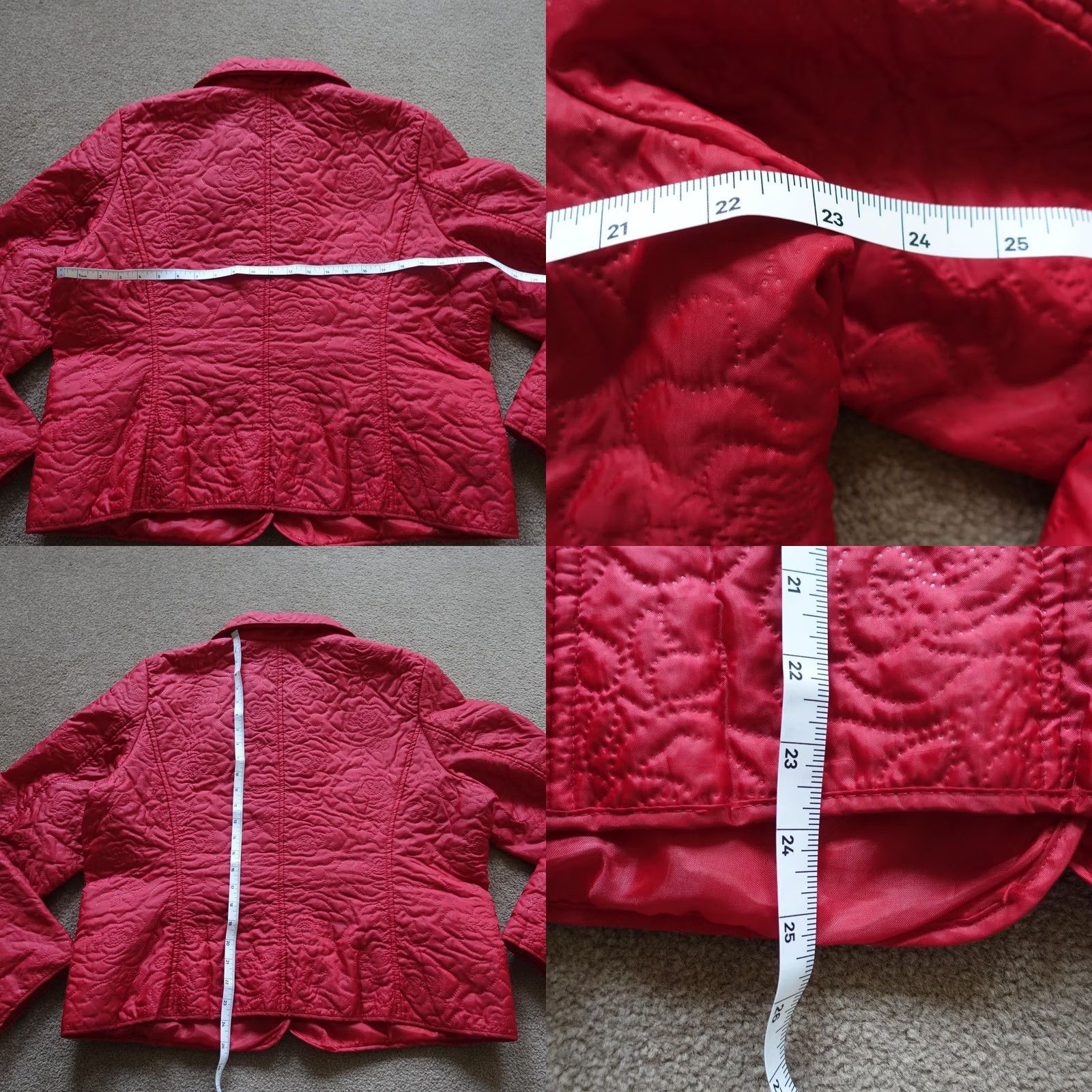 Vintage VINTAGE JG Hook Jacket Womens XL Red Quilted Floral Snap Front Collared Lined Size XL / US 12-14 / IT 48-50 - 8 Thumbnail
