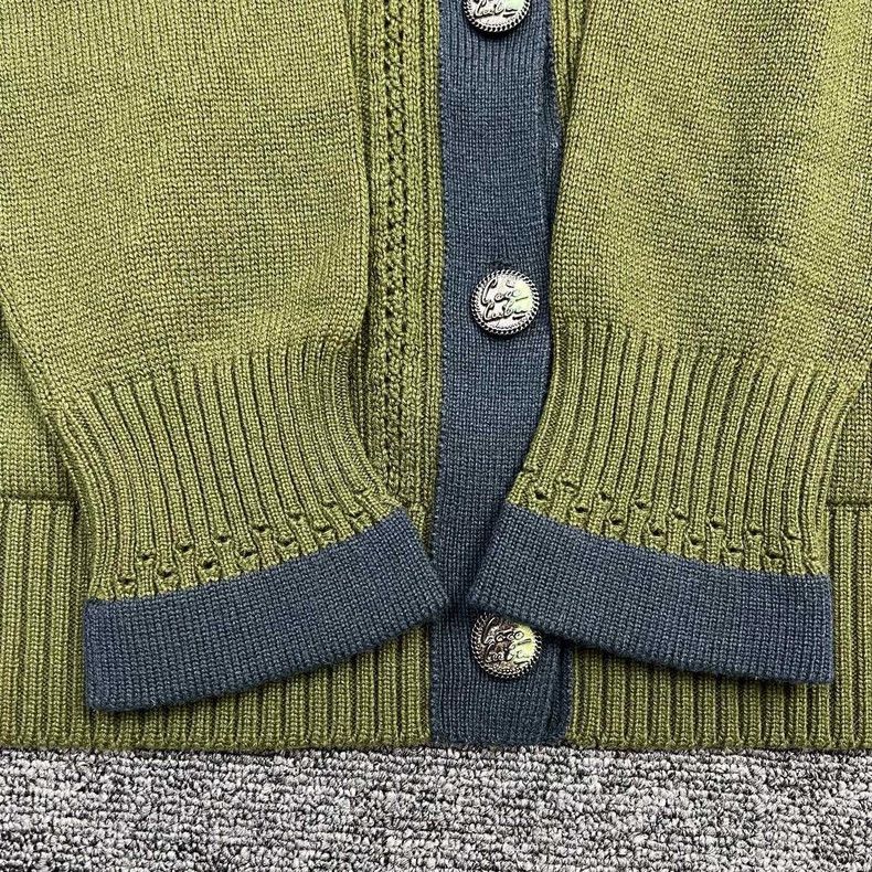Chanel Chanel V-neck dark green blue edge contrast color cardigan Size XS / US 0-2 / IT 36-38 - 5 Thumbnail