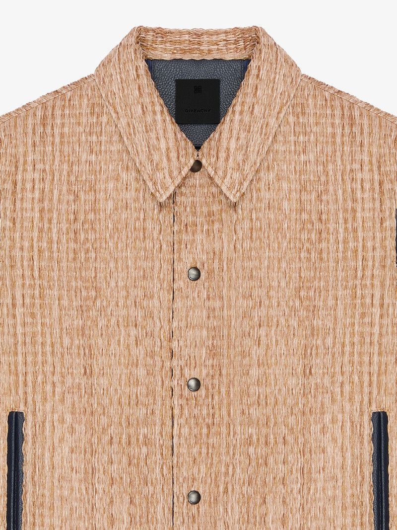 Givenchy o1w1db10326 Raffia Varsity Jacket in Beige/Blue Size US M / EU 48-50 / 2 - 4 Thumbnail