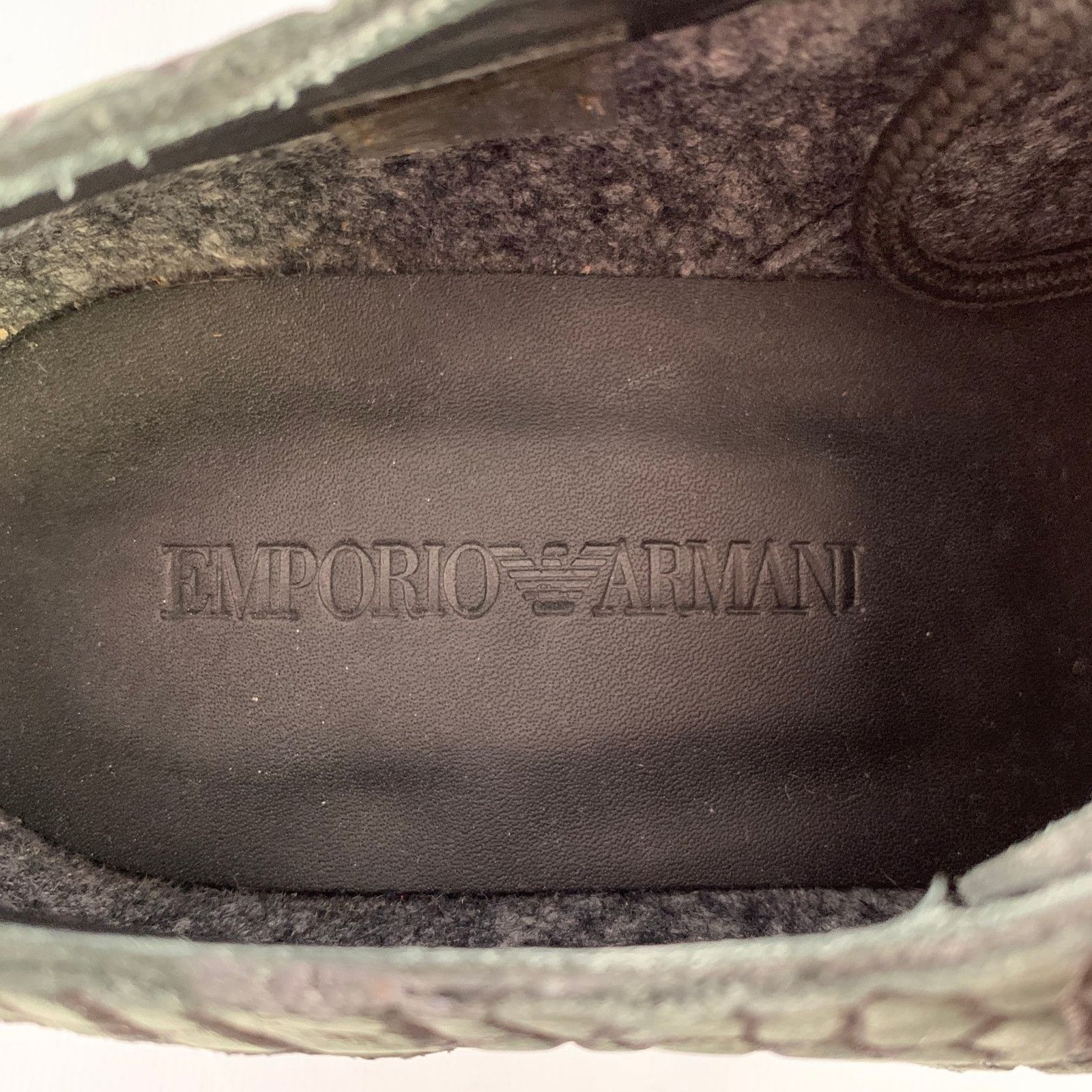 Emporio Armani Size 6 Green Grey Textured Suede Tread Sole Lace-Up Shoes Size US 6 / EU 39 - 7 Thumbnail