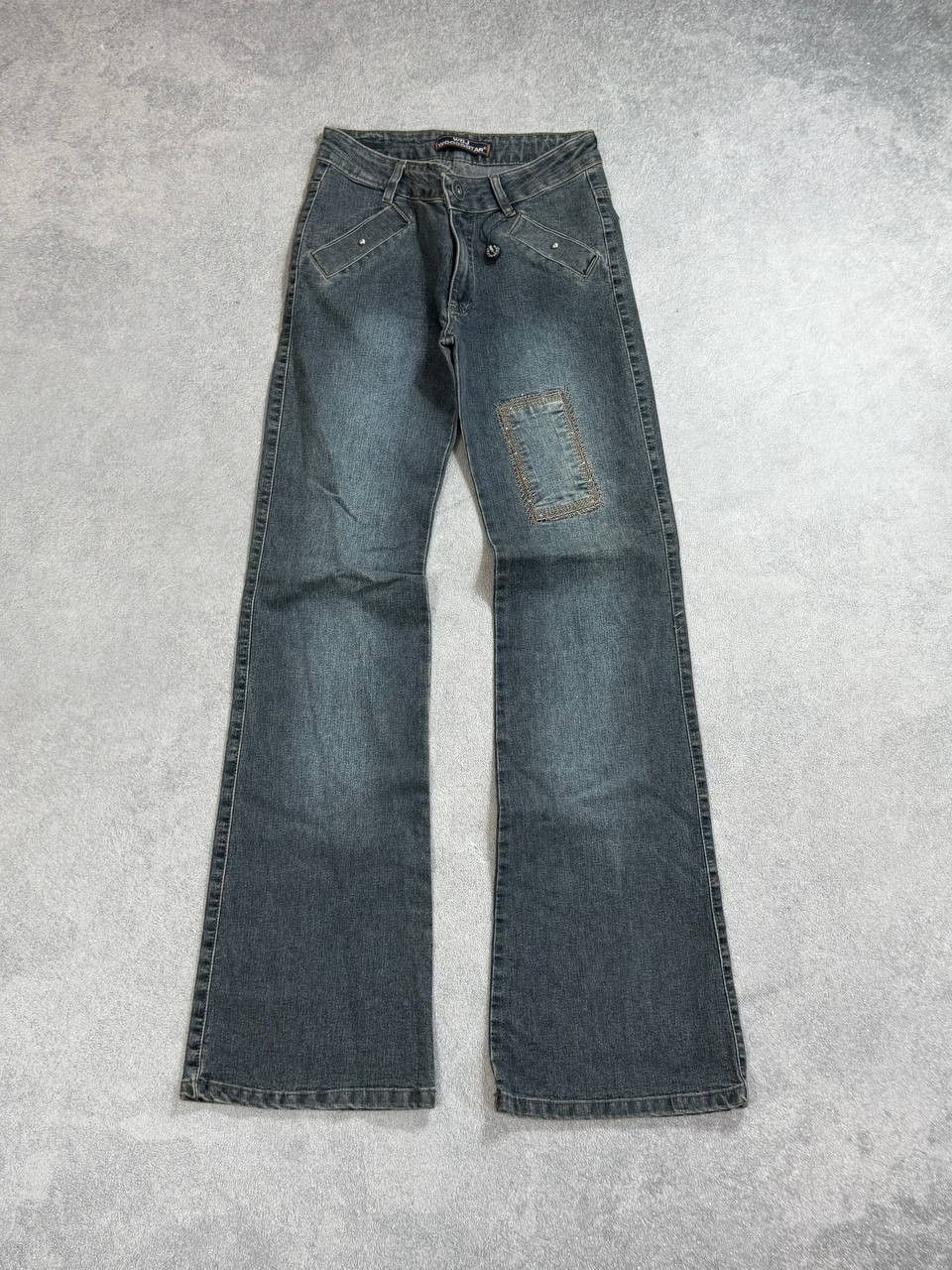 Japanese Brand vtg junya watanabe style avant-garde flared denim jeans Size 28" / US 6 / IT 42 - 1 Thumbnail