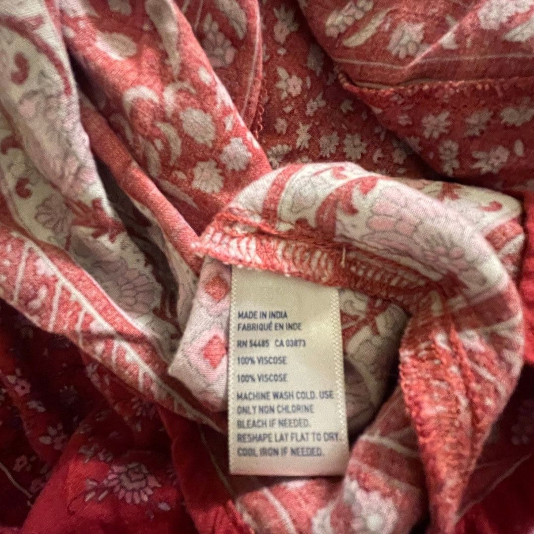 American Eagle Outfitters Red Print Slip Mini Dress Size S/P Y2k Sundress Boho Chic Size S / US 4 / IT 40 - 3 Thumbnail
