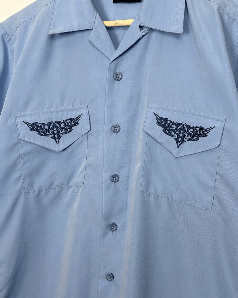 Vintage Vintage Y2K Black Knight Tribal Button-Up T-Shirt - Small Size US S / EU 44-46 / 1 - 5 Thumbnail
