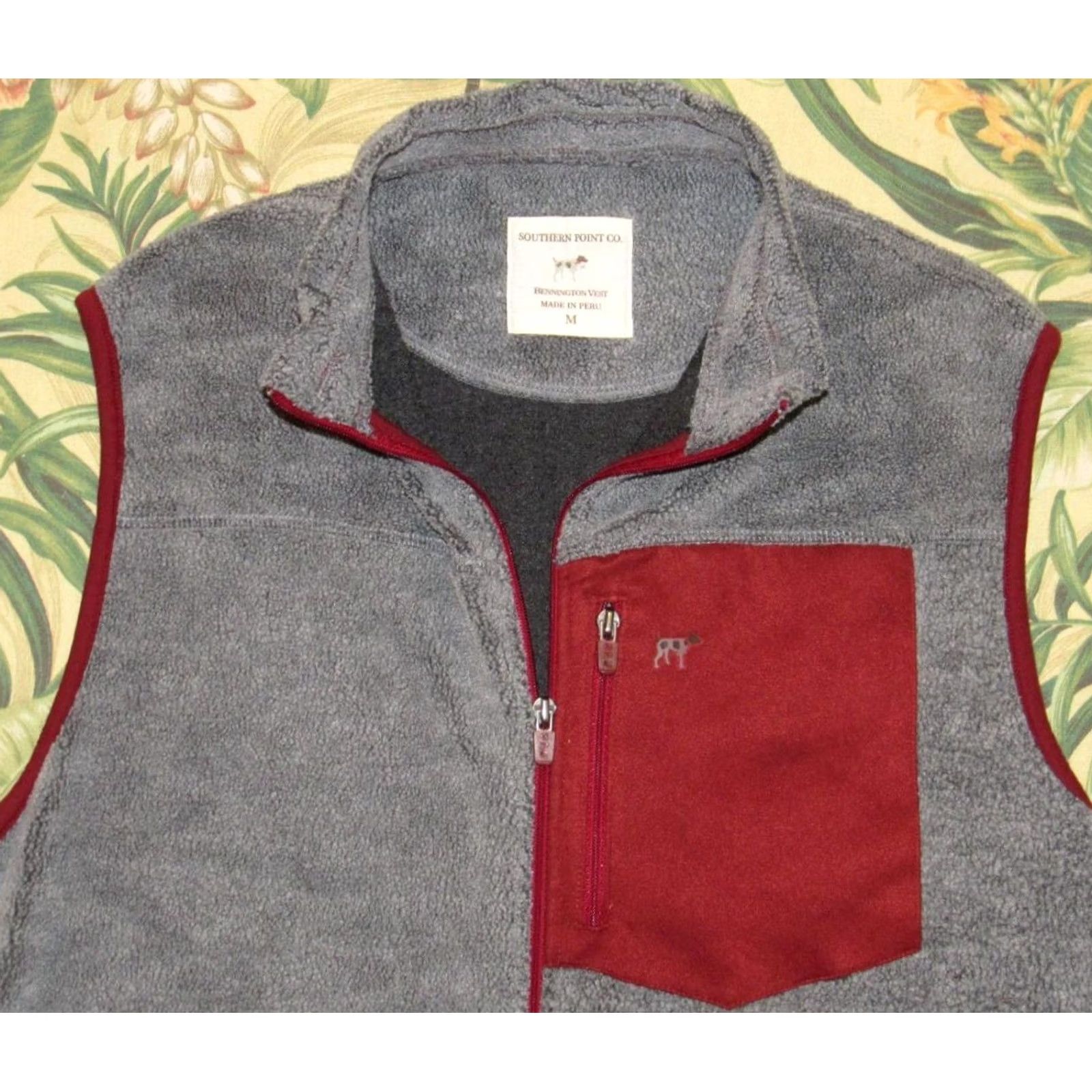 Vintage SOUTHERN POINT Grey Red Full Zip Fleece Vest Medium M Shirt Mens Size US M / EU 48-50 / 2 - 2 Thumbnail