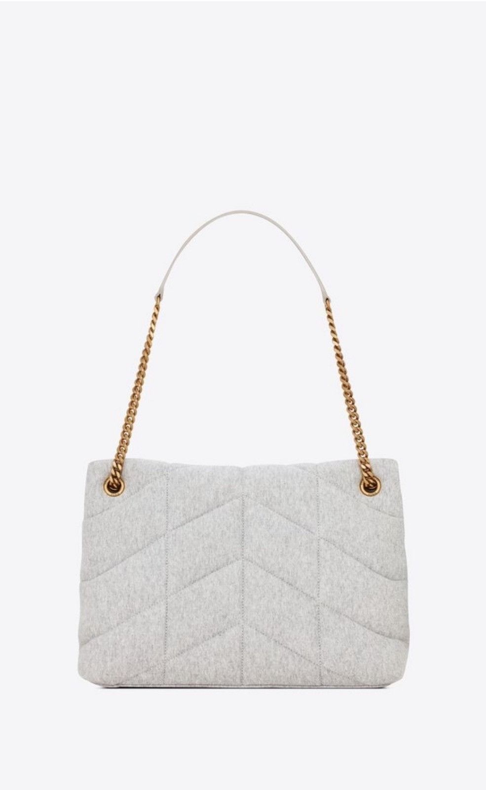 Saint Laurent Paris o1b1hav110724 Size: OS / Puffer Medium Chain Jersey Bag Grey Size ONE SIZE - 2 Thumbnail