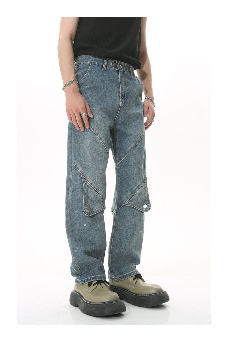 Japanese Brand × Jean Vintage motorcycle heavy patchwork distressed cargo jeans Size US 32 / EU 48 - 3 Thumbnail